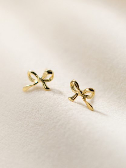 New retro bow earrings, elegant and high-end earrings, simple earrings for women-chiquechics