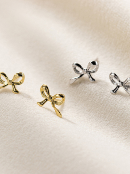 New retro bow earrings, elegant and high-end earrings, simple earrings for women-chiquechics