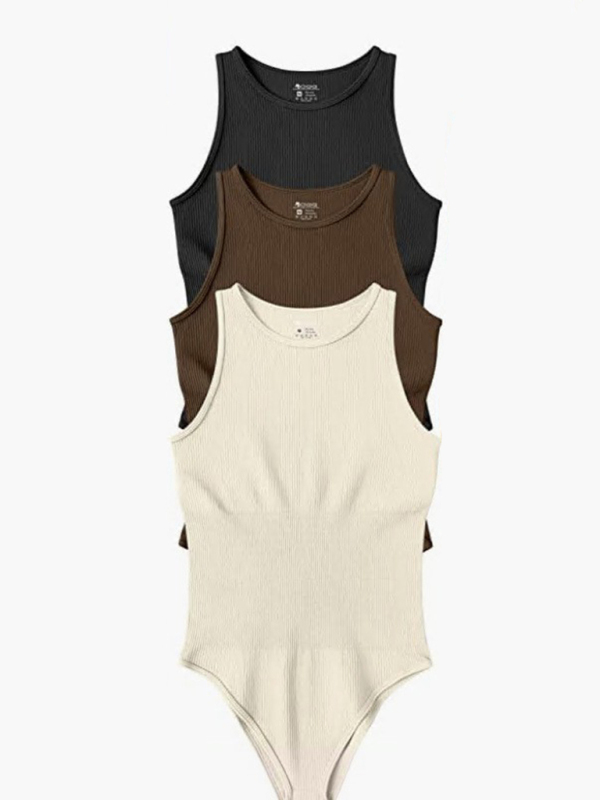 women‘s sexy  round neck  sleeveless bodysuit-chiquechics
