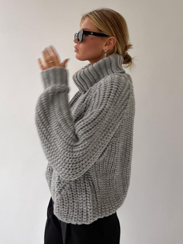 New women's loose casual versatile long-sleeved sweater-chiquechics