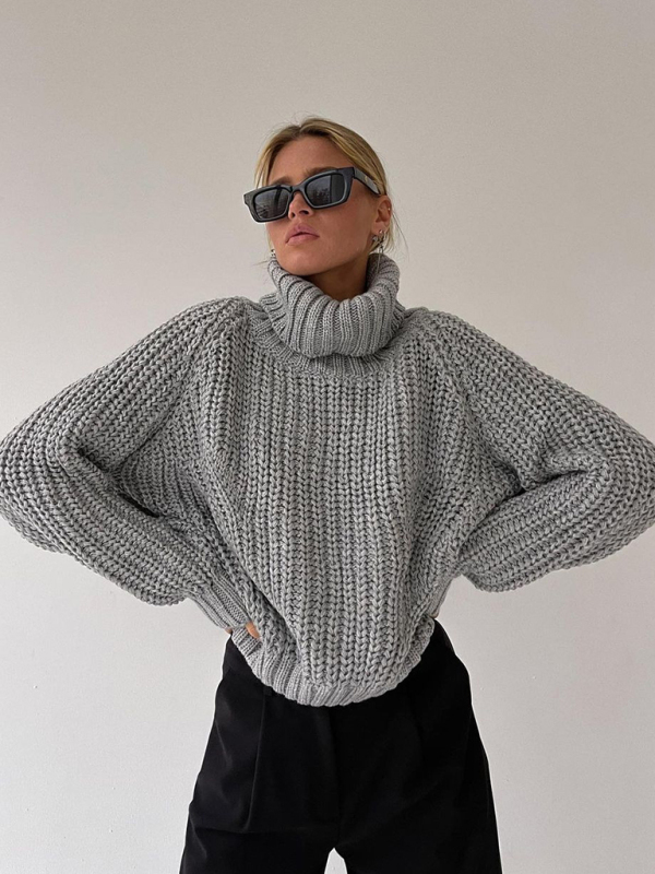 New women's loose casual versatile long-sleeved sweater-chiquechics