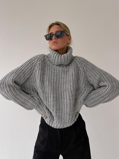 New women's loose casual versatile long-sleeved sweater-chiquechics