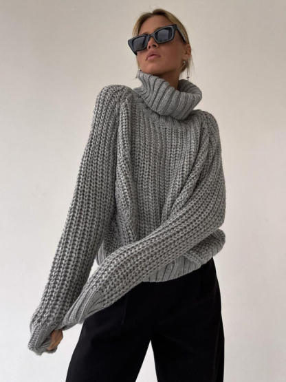 New women's loose casual versatile long-sleeved sweater-chiquechics