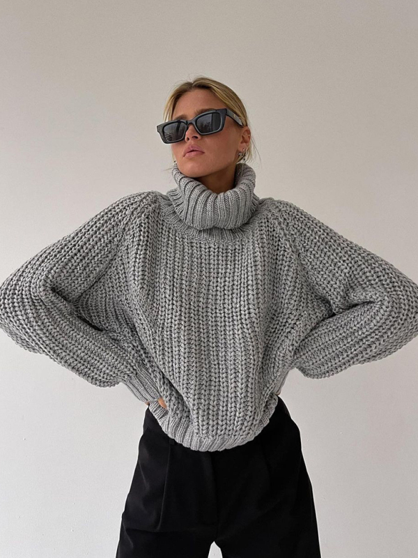 New women's loose casual versatile long-sleeved sweater-chiquechics