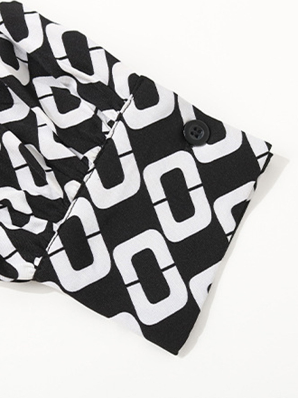 Women's Geometric Print Fashion Long Sleeve bodysuit-chiquechics