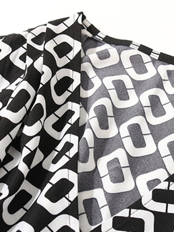 Women's Geometric Print Fashion Long Sleeve bodysuit-chiquechics