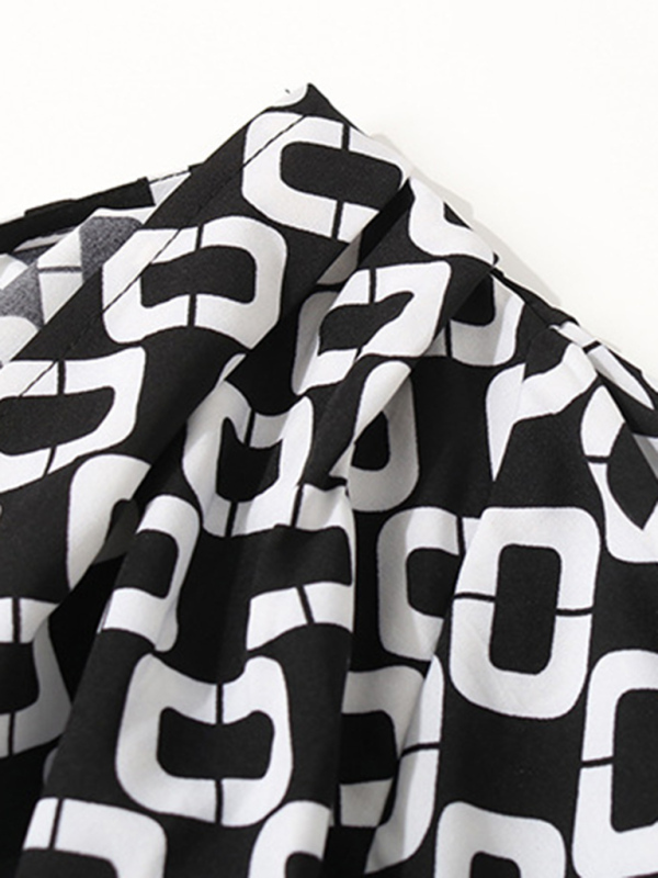 Women's Geometric Print Fashion Long Sleeve bodysuit-chiquechics