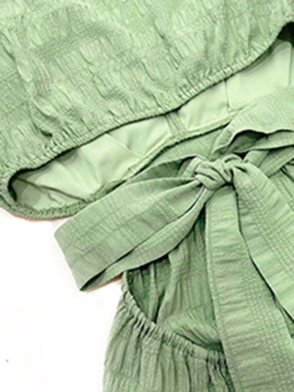 Feminine V-neck backless waist dress-chiquechics