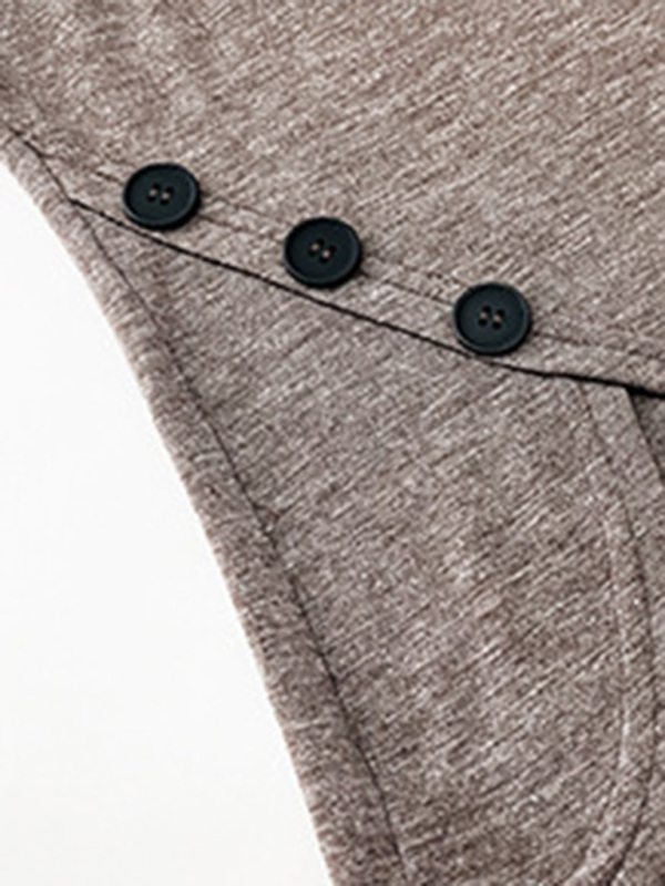 Casual solid color zipper button short-sleeved top-chiquechics