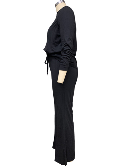 New fashionable long-sleeved T-shirt tops straight-leg trousers two-piece suit-chiquechics