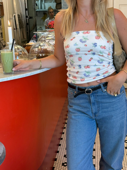 Fashionable and sexy retro tube top short sleeveless floral polka dot bottoming vest-chiquechics