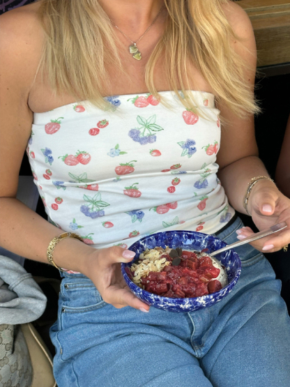 Fashionable and sexy retro tube top short sleeveless floral polka dot bottoming vest-chiquechics