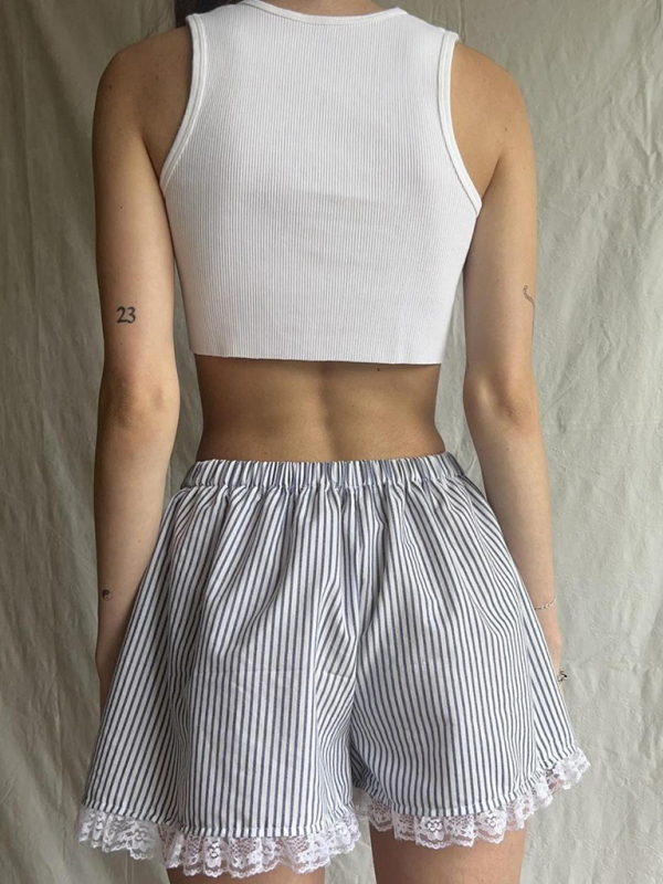 New home lace splicing leggings for outer wear printed thin spring and summer shorts-chiquechics