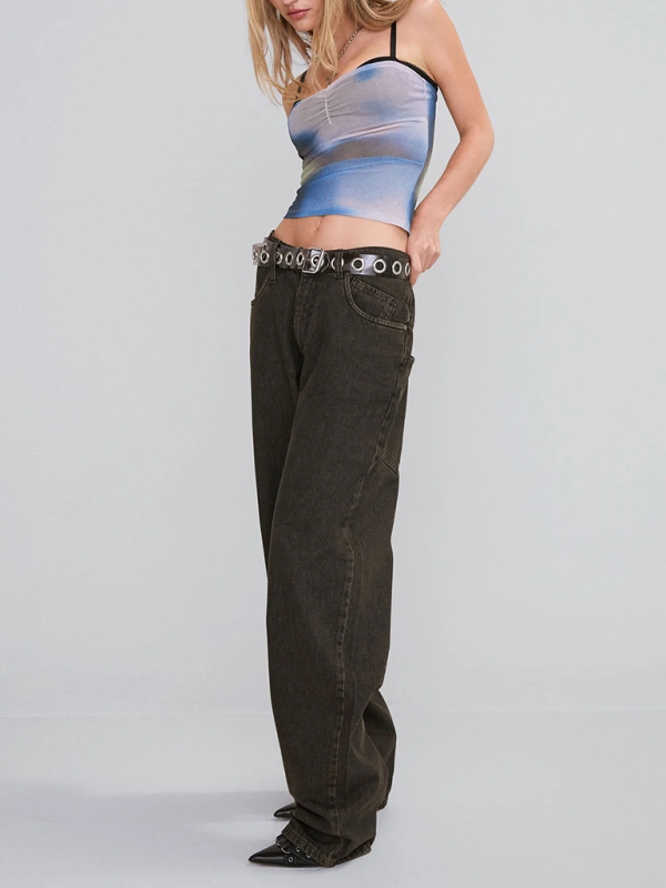 Camisole mesh printed tube top lace tube top Y2k hot girl top-chiquechics