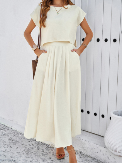 New spring and summer casual sleeveless top and long skirt suit-chiquechics
