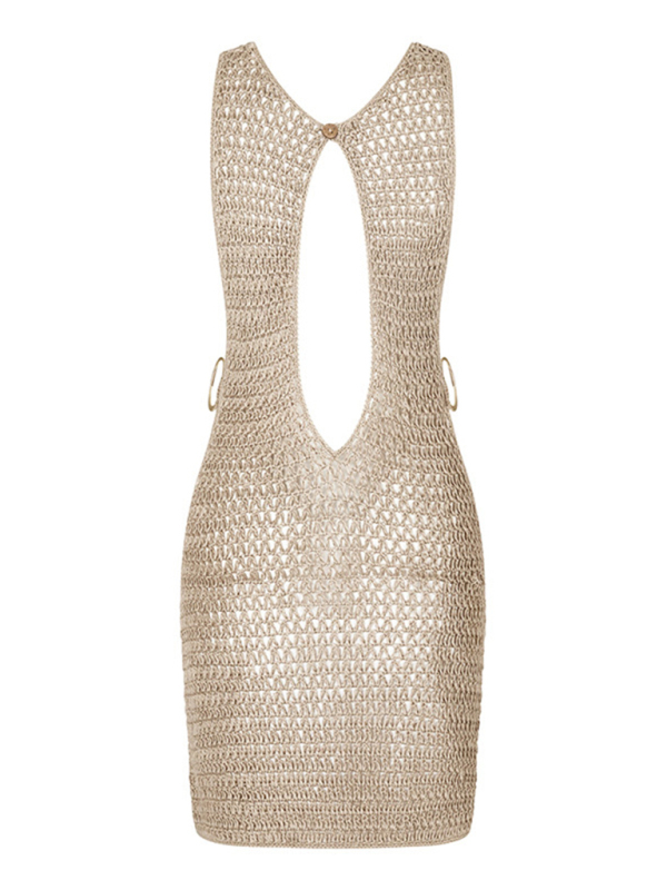 SwimwearNew beach skirt solid color sexy knitted beach bikini swimsuit cover-up sun protection clothing-chiquechics