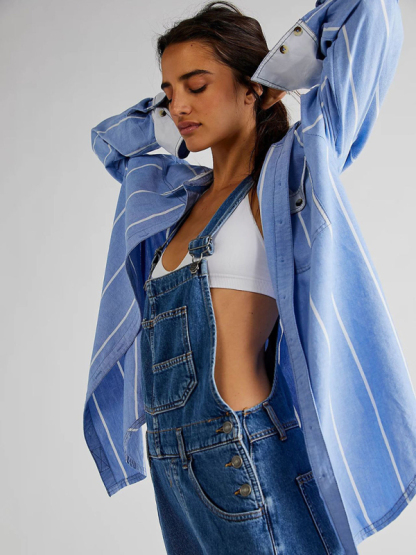 New style jumpsuit casual loose denim overalls trousers-chiquechics