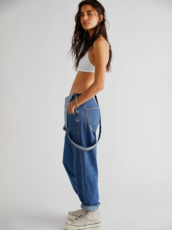 New style jumpsuit casual loose denim overalls trousers-chiquechics