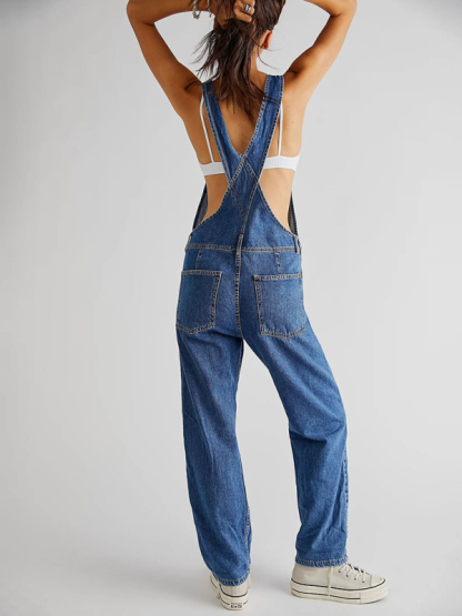 New style jumpsuit casual loose denim overalls trousers-chiquechics