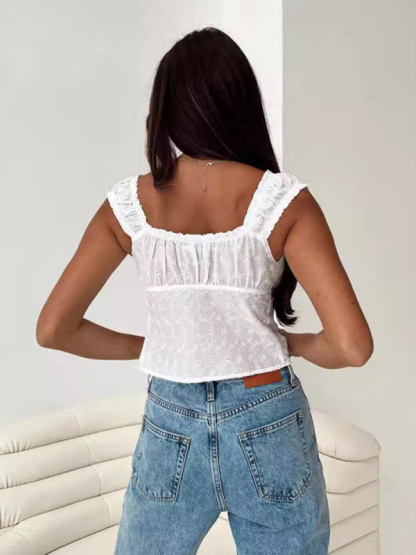 New Slim Fit Sexy Lace Tie Tops for Women-chiquechics