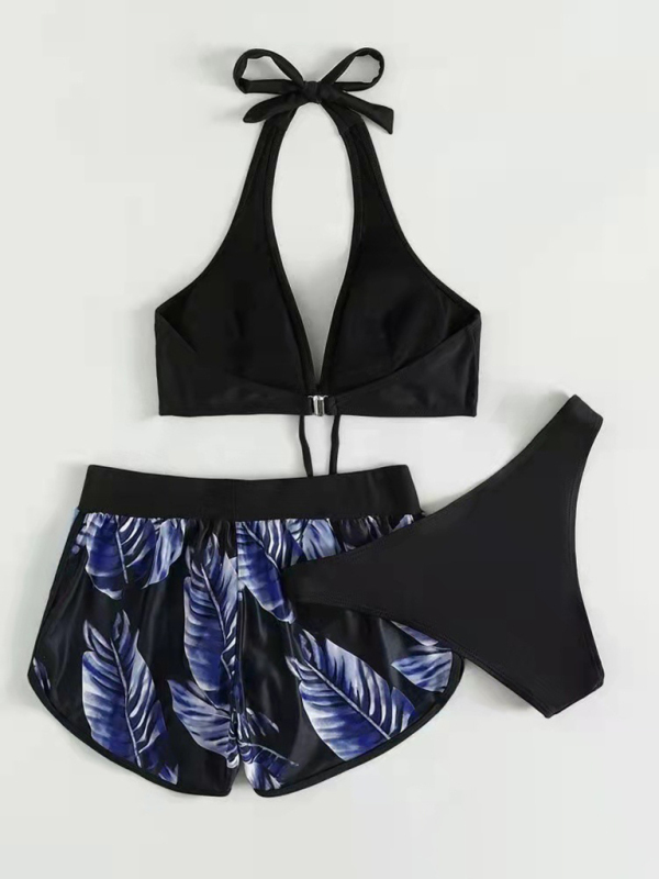 New fashionable multi-color printed sexy bikini three-piece set-chiquechics