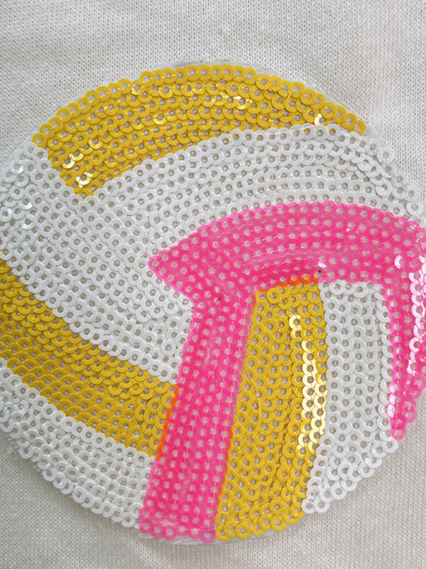 New color ball sequin embroidery pullover round neck short-sleeved T-shirt top-chiquechics