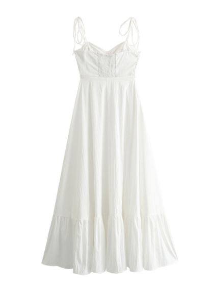 Fashionable and versatile layered poplin sleeveless suspender dress-chiquechics