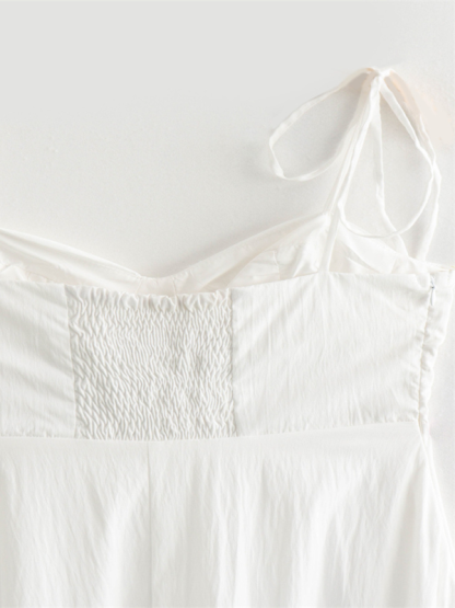 Fashionable and versatile layered poplin sleeveless suspender dress-chiquechics