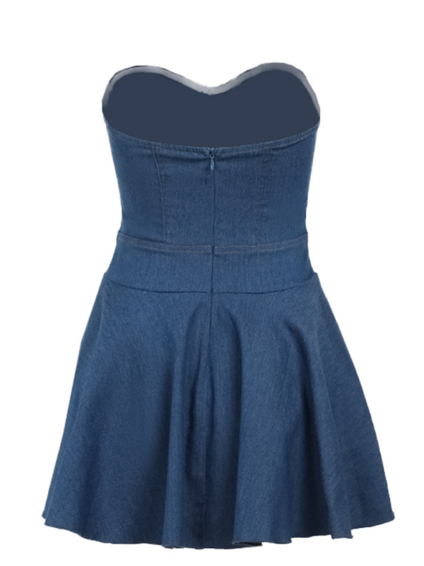 Ladies new sexy solid color tube top dress-chiquechics