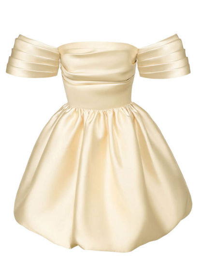 Solid color one-shoulder princess dress sexy tube top princess sleeve dress-chiquechics