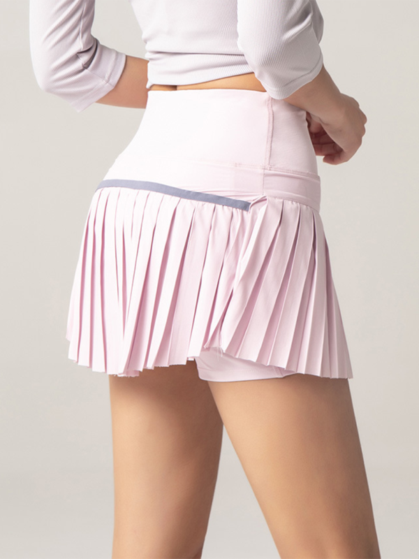 Anti-exposure outdoor quick-drying pocket culottes sports shorts tennis pleated skirt-chiquechics