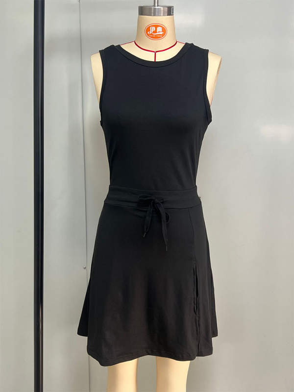 Fitness jumpsuit tennis skirt built-in shorts bodysuit open back jumpsuit sweatpants-chiquechics