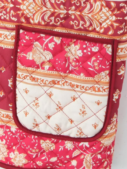 Ladies New Retro Printed Patch Pocket Quilted Cotton Vest-chiquechics