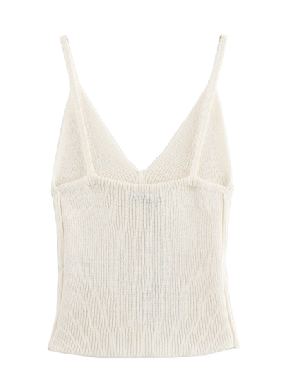 New Street Fashion V-Neck Knitted Suspender Top-chiquechics