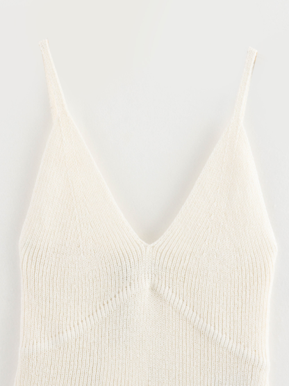 New Street Fashion V-Neck Knitted Suspender Top-chiquechics