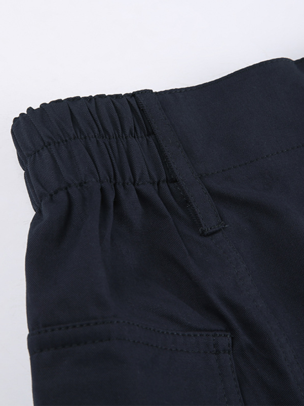 New hot girl street retro distressed low waist asymmetric pocket workwear casual shorts-chiquechics