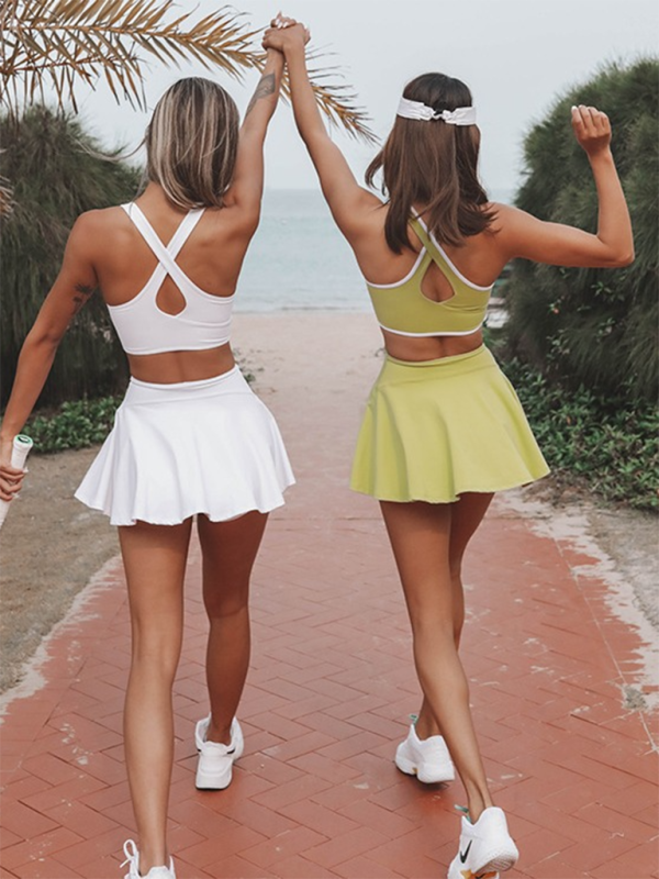 New tennis clothes yoga clothes outdoor sports fitness running outdoor fashion sports dress-chiquechics