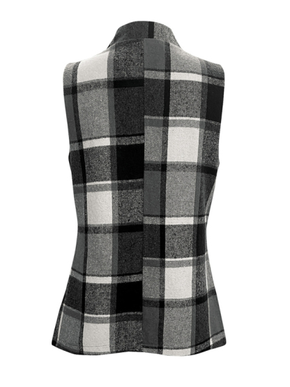Ladies new loose plaid vest jacket-chiquechics