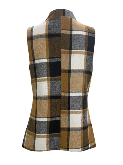Ladies new loose plaid vest jacket-chiquechics