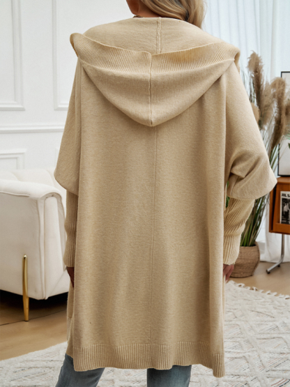 Casual Loose Cardigan Button-Down Hooded Sweater Jacket-chiquechics