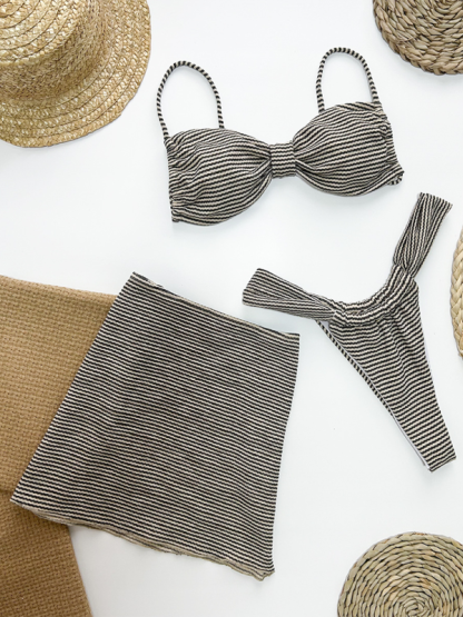 SwimwearStriped three-piece bikini-chiquechics