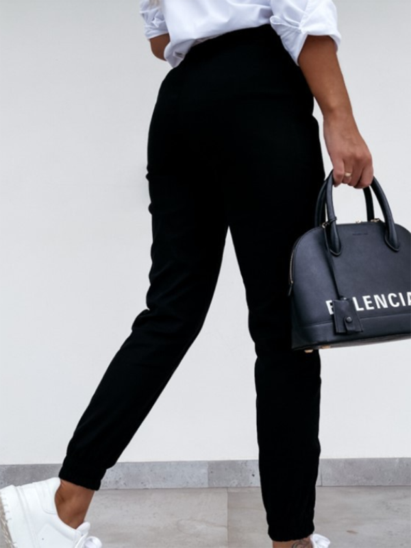 Double oblique washed cotton fabric pocket slim fit fashion casual nine-point pants-chiquechics