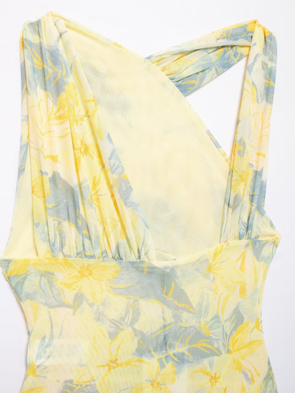 New asymmetric pleated tulle bodysuit-chiquechics