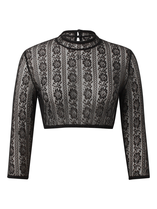Ladies Elegant Classic Halloween Beer Festival Regular Lace Bottoming Shirt-chiquechics