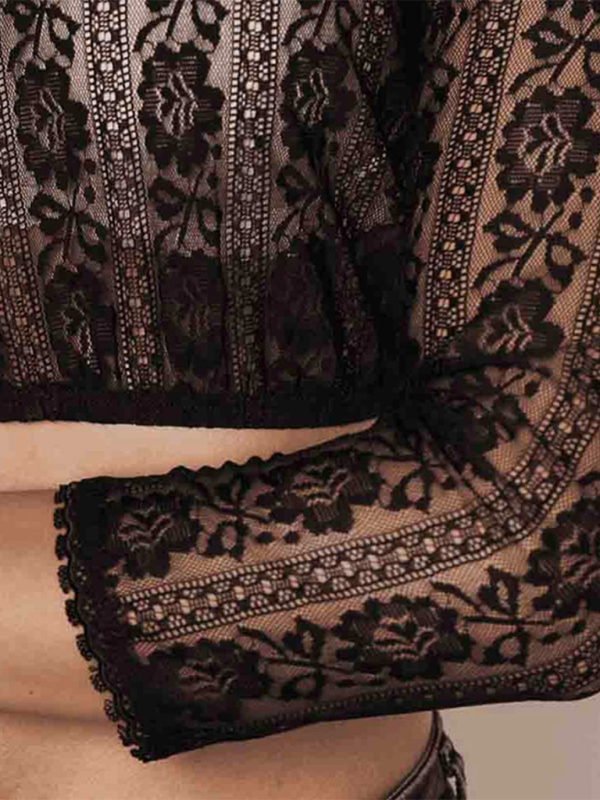Ladies Elegant Classic Halloween Beer Festival Regular Lace Bottoming Shirt-chiquechics