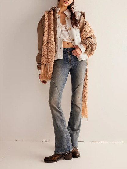 Women's Knit Jacket Standing Collar Solid Color Cardigan Sweater-chiquechics
