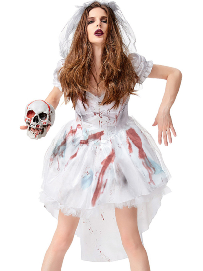 Halloween Vampire Bride Bloodstained Character Costume-chiquechics