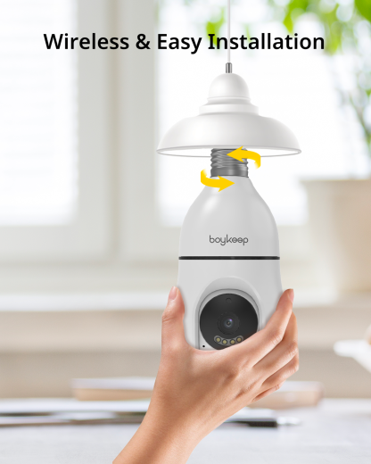 2K Wireless Security Camera 5G/2.4GHz WiFi Bulb Cameras for Home Security 360° PTZ Security Cameras Outdoor Indoor Full Color Day and Night, Motion Detection