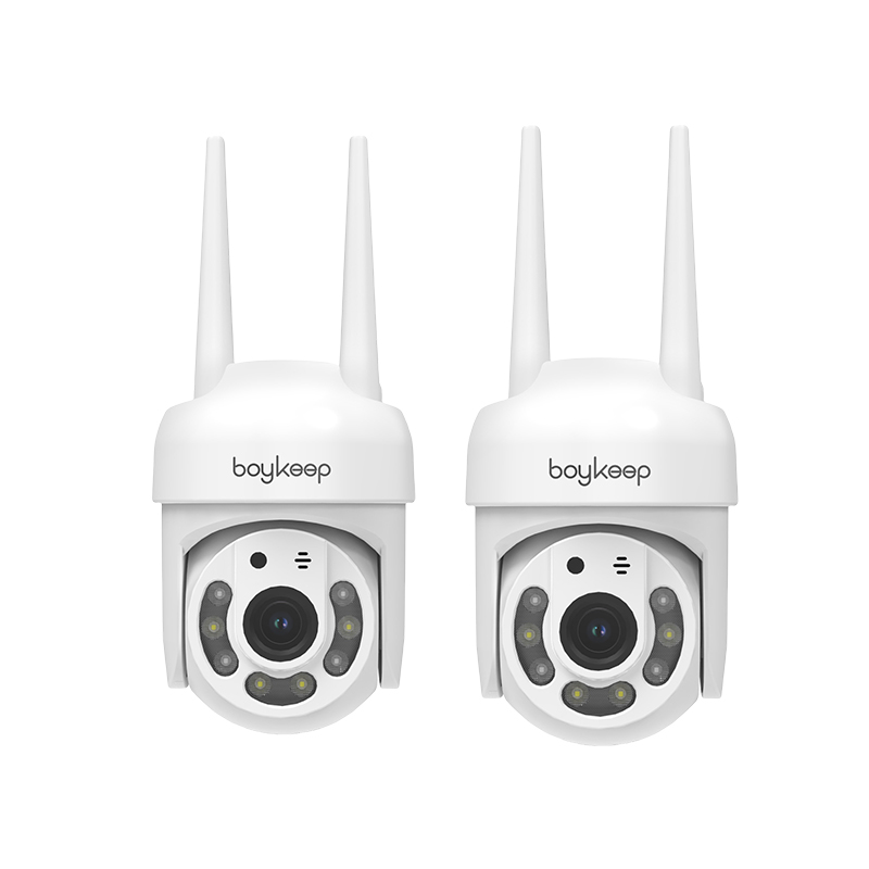 2pcs 2K Security Camera Outdoor 360° View Pan/Tilt Camera for Home Security Outside with Color Night Vision, Motion Detection, 2-Way Talk, 2.4GHz Wi-Fi, Micro SD Card & Cloud Service
