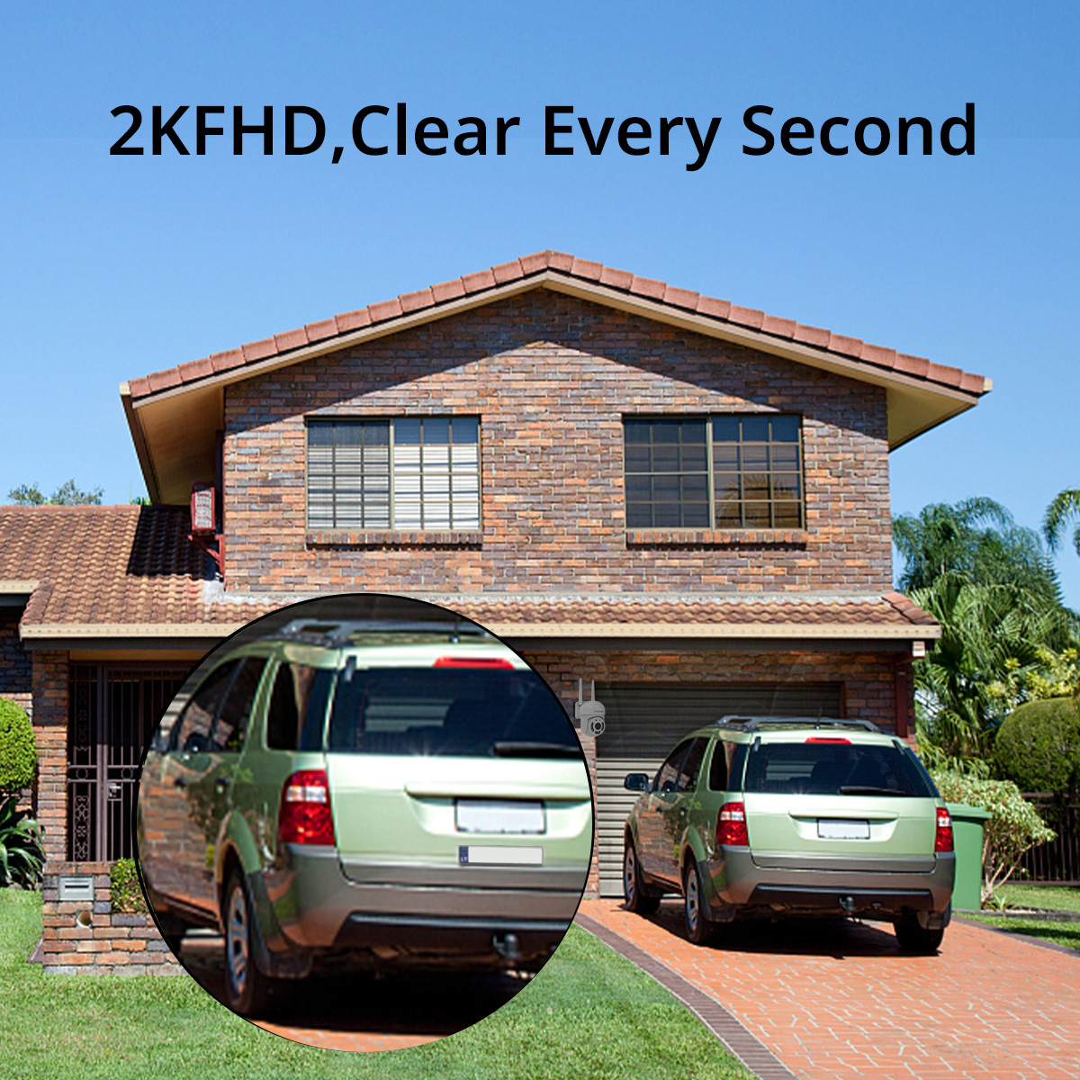 2K Security Camera Outdoor 360° View Pan/Tilt Camera for Home Security Outside with Color Night Vision, Motion Detection, 2-Way Talk, 2.4GHz Wi-Fi, Micro SD Card & Cloud Service